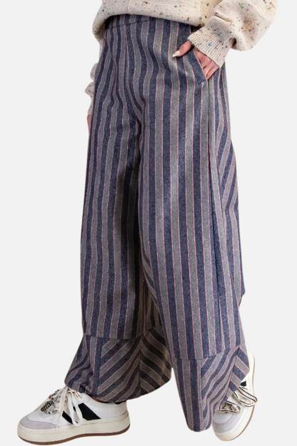 Yarn Dye Stripe Pant - Navy