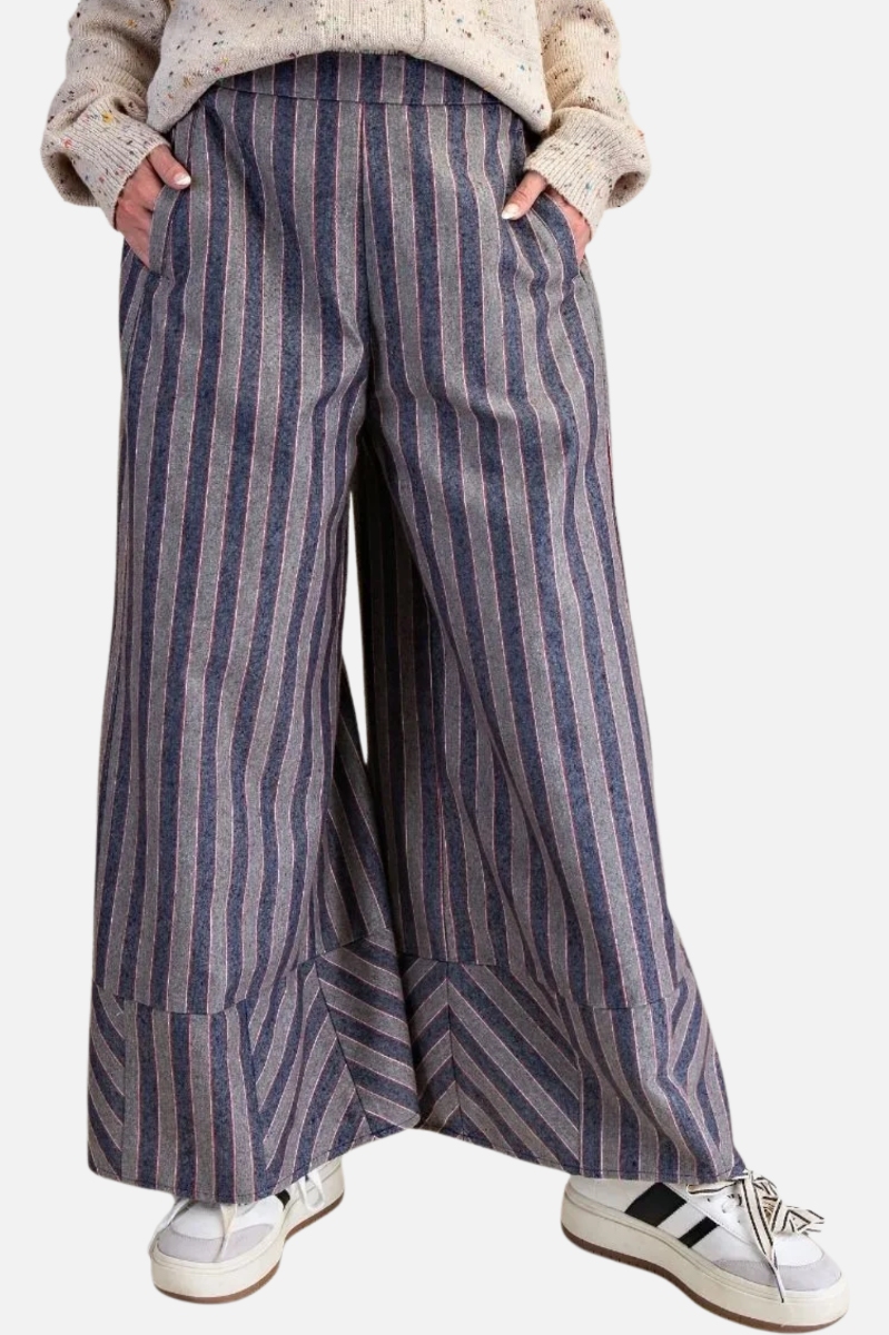 Yarn Dye Stripe Pant - Navy