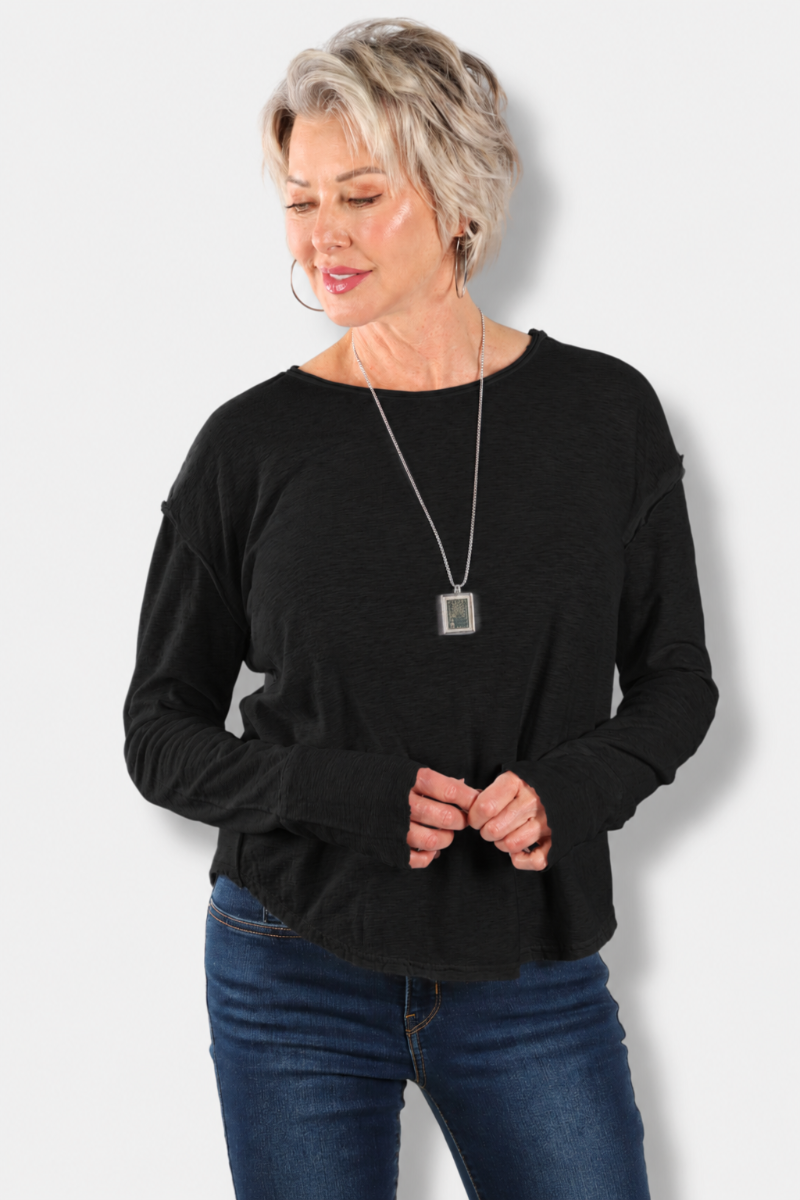 Thumbhole Top - Black 