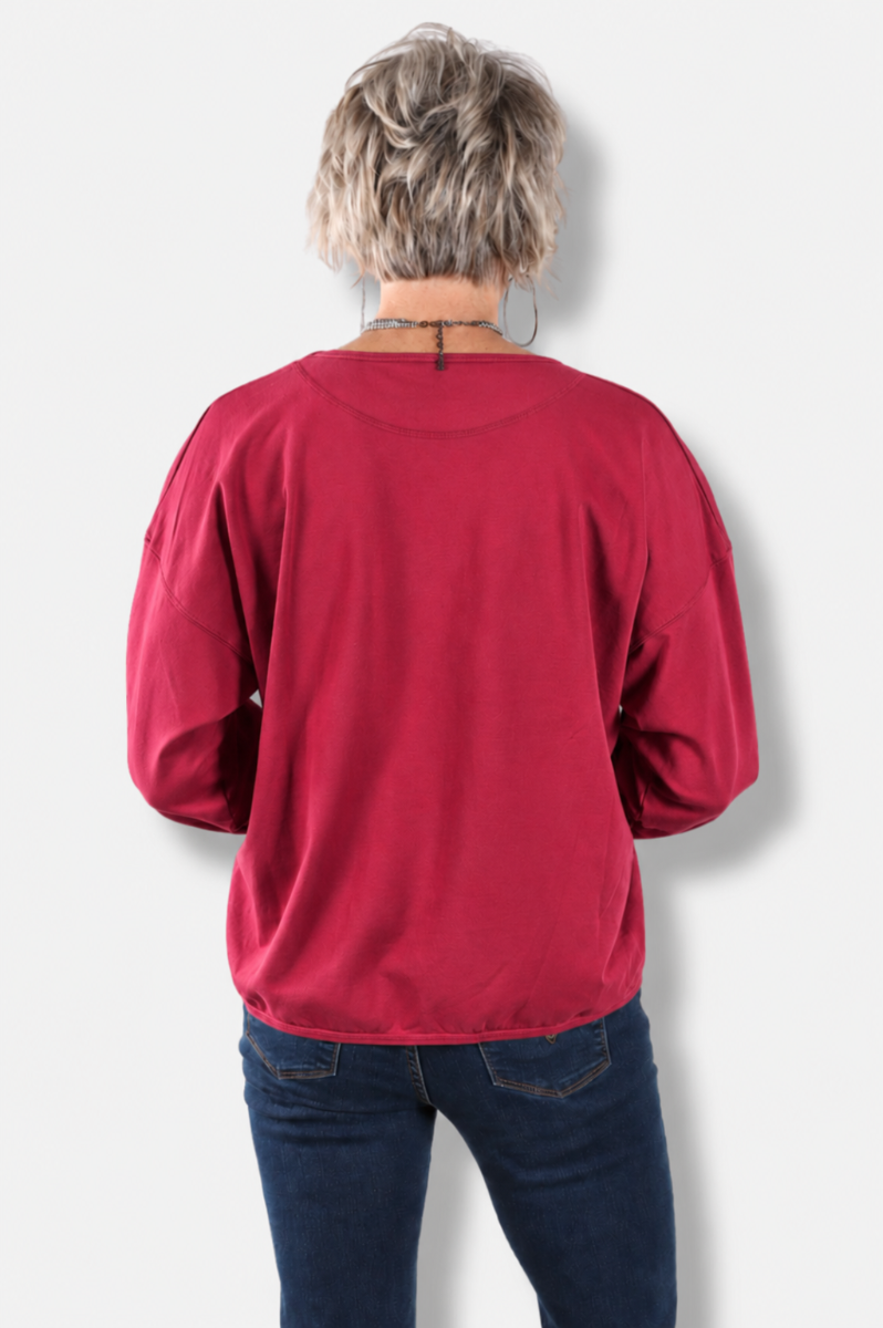 Stretch Terry Sweatshirt - Merlot