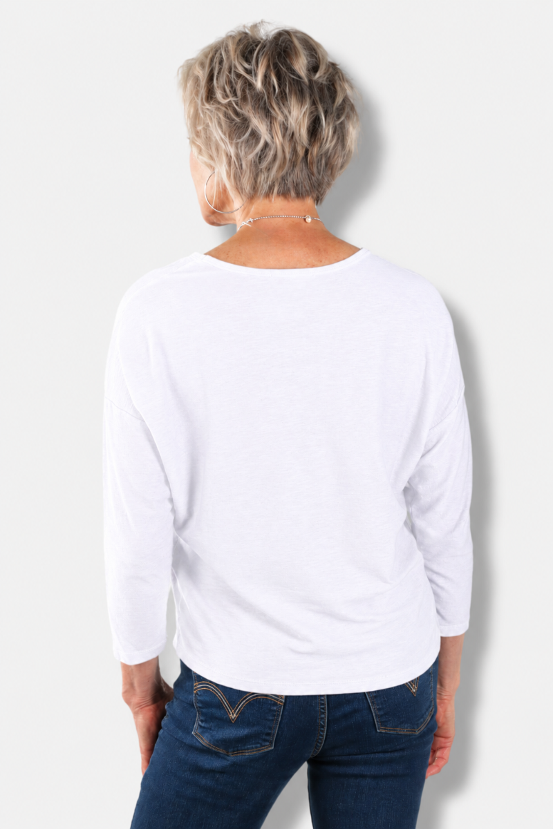 Boxy Pocket Tee - White