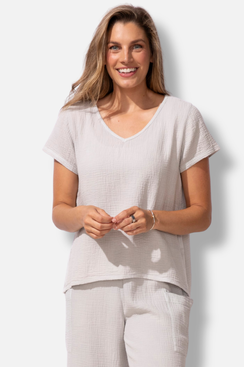 V-Neck Tee - Dune