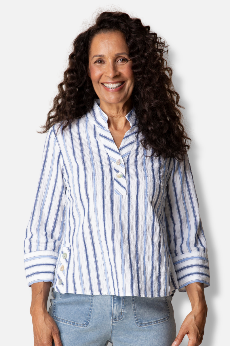 Half Placket Pullover - Sky