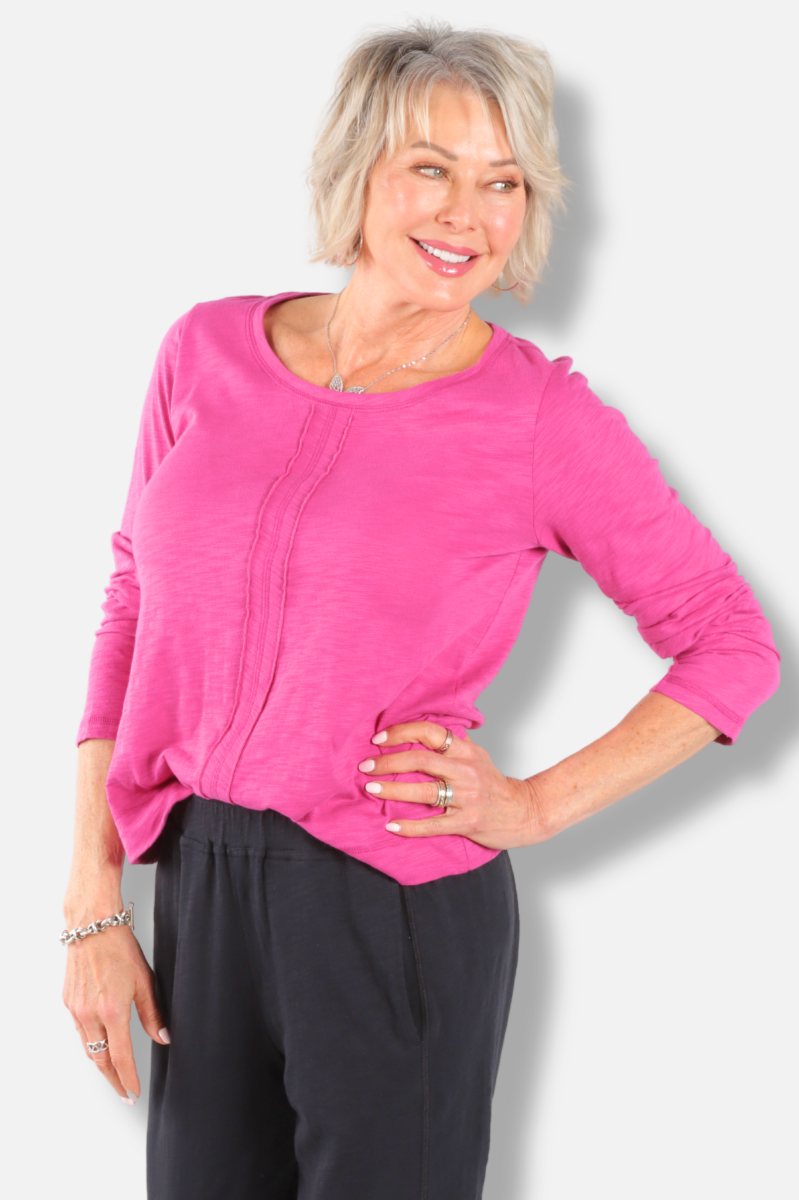 Stay Centered Tee - Fuchsia