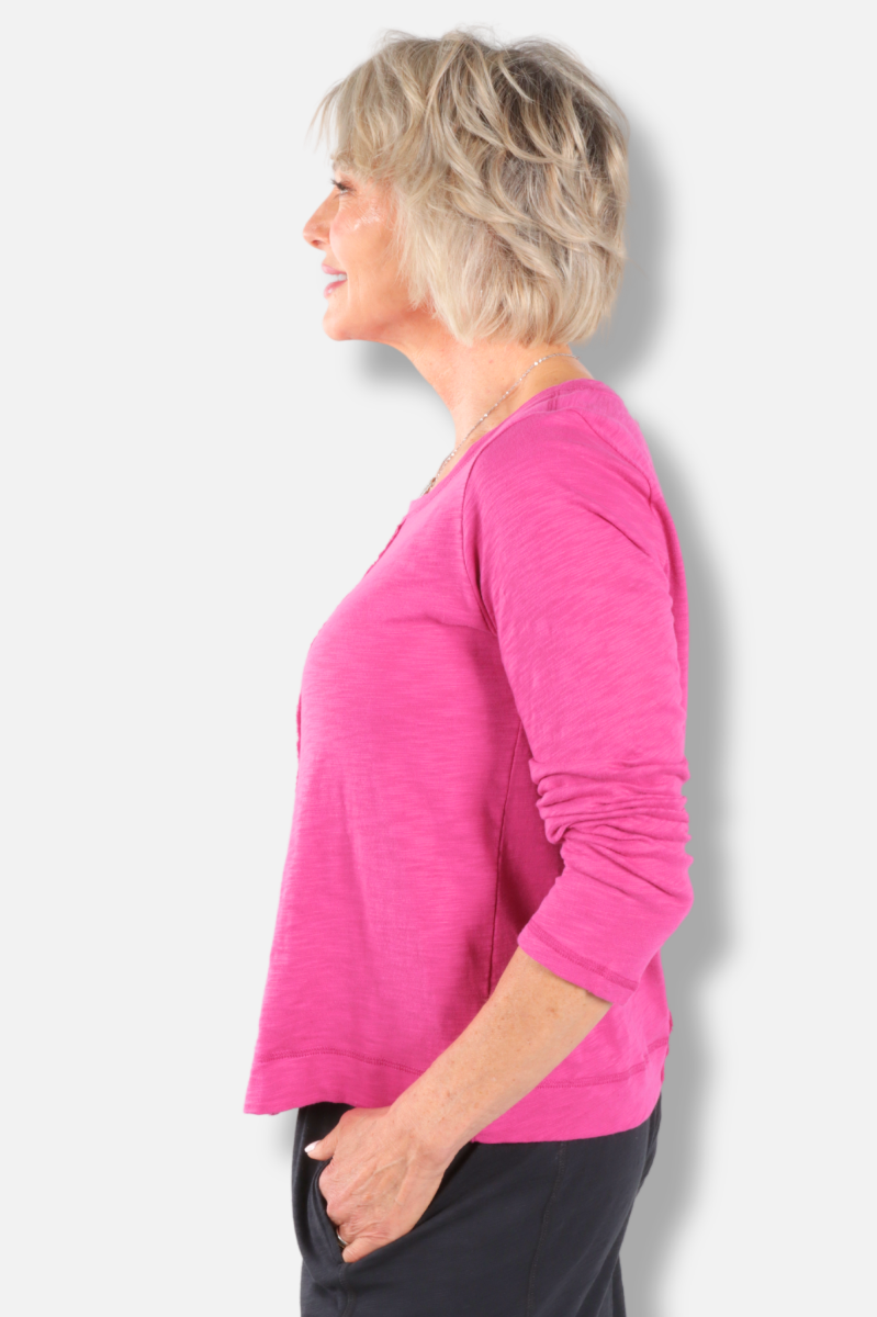 Stay Centered Tee - Fuchsia