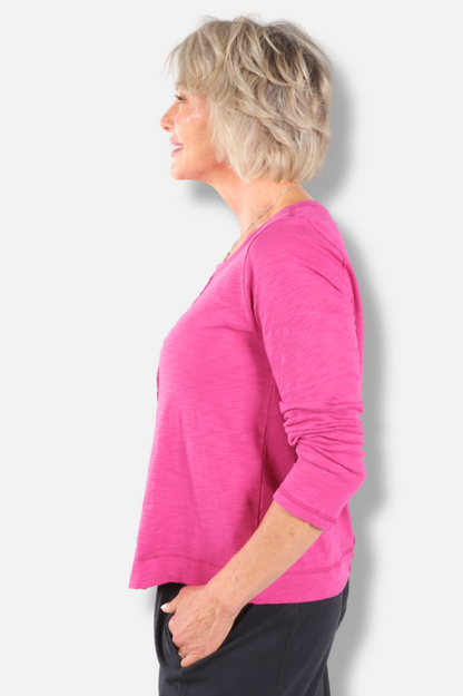 Stay Centered Tee - Fuchsia