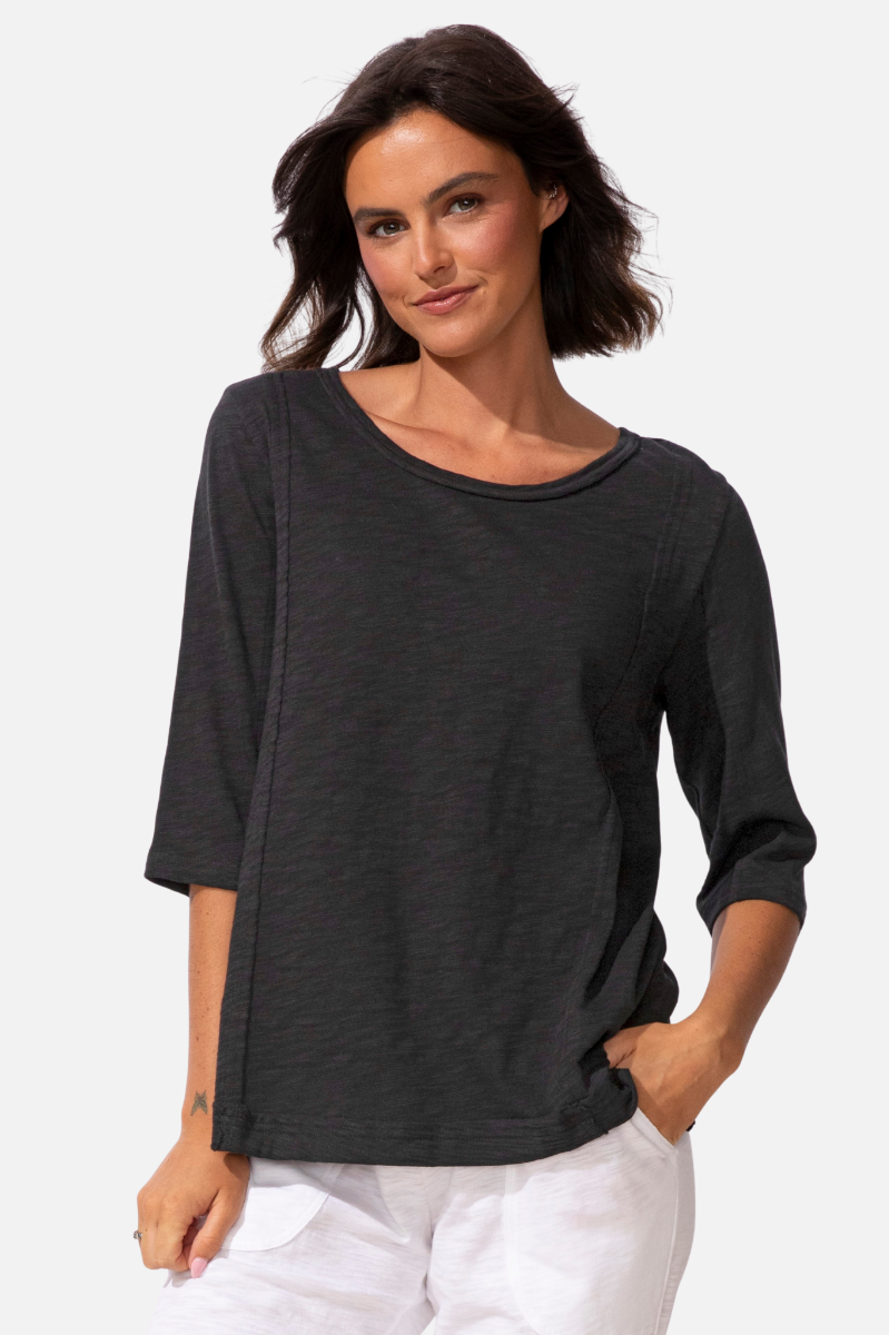 Seamed Elbow Tee - Black