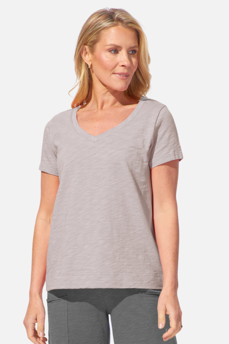 V-Neck Tee - Fog