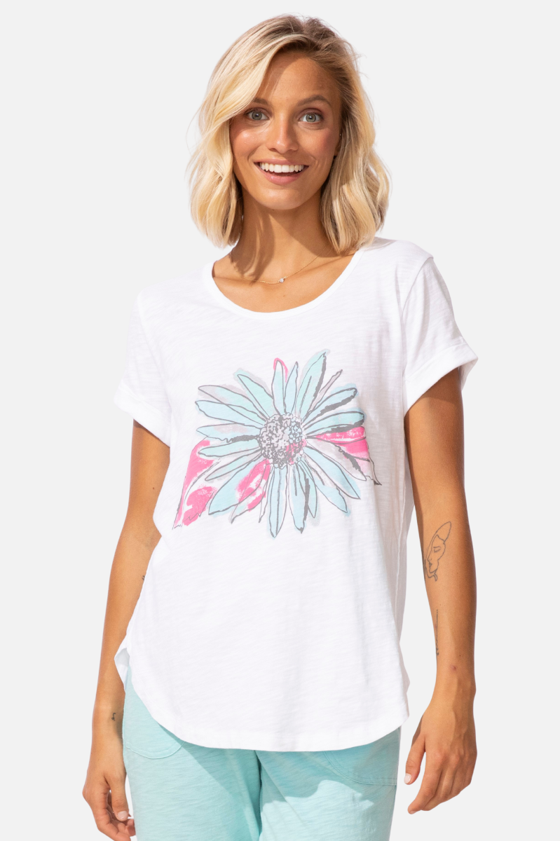 Cuff Sleeve Tee - White