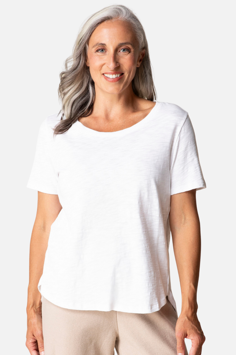 High-Lo Tee - White