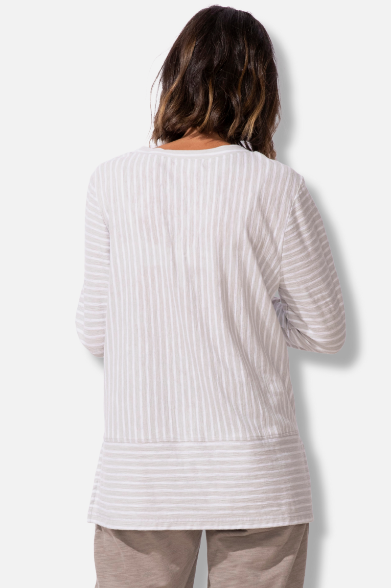 Easy V Tee - Dune Stripe 