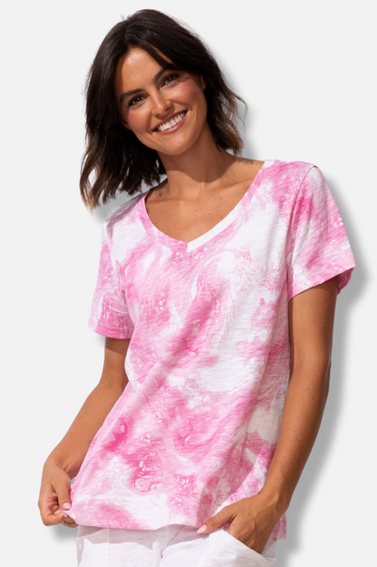V-Neck Tee - Cosmo Ocean Marble