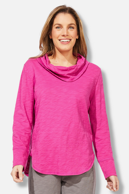 High Lo Cowl - Fuchsia 