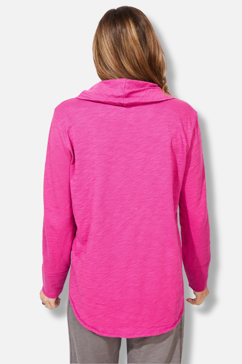 High Lo Cowl - Fuchsia 