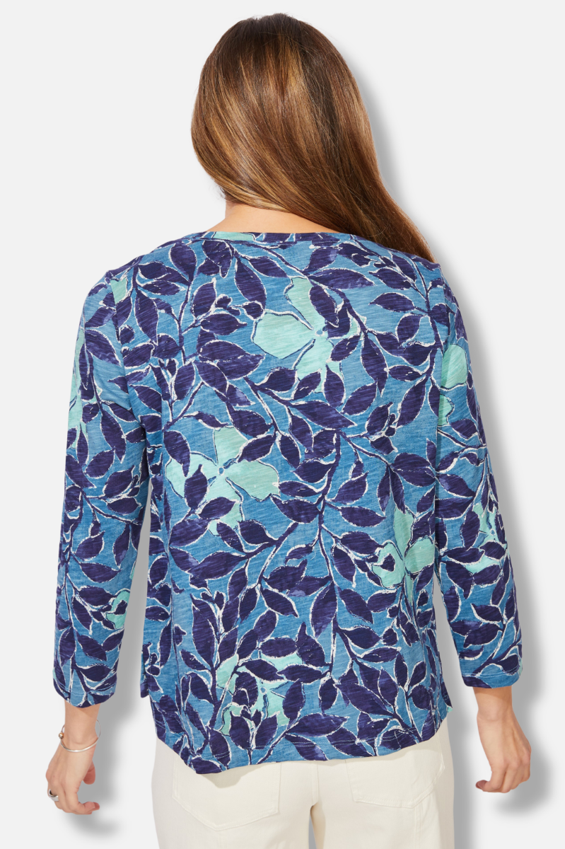 Boxy Tee - Harbor Foliage Floral 