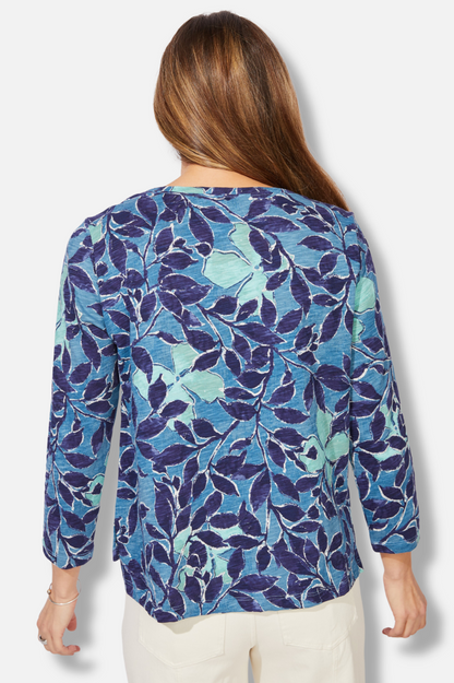 Boxy Tee - Harbor Foliage Floral 
