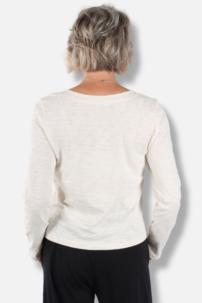 Soft V-Neck Tee - Pearl