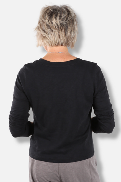 Soft V-Neck Tee - Black 