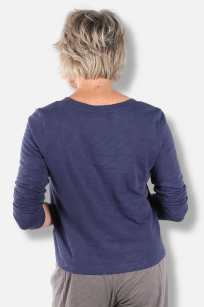 Soft V-Neck Tee - Navy