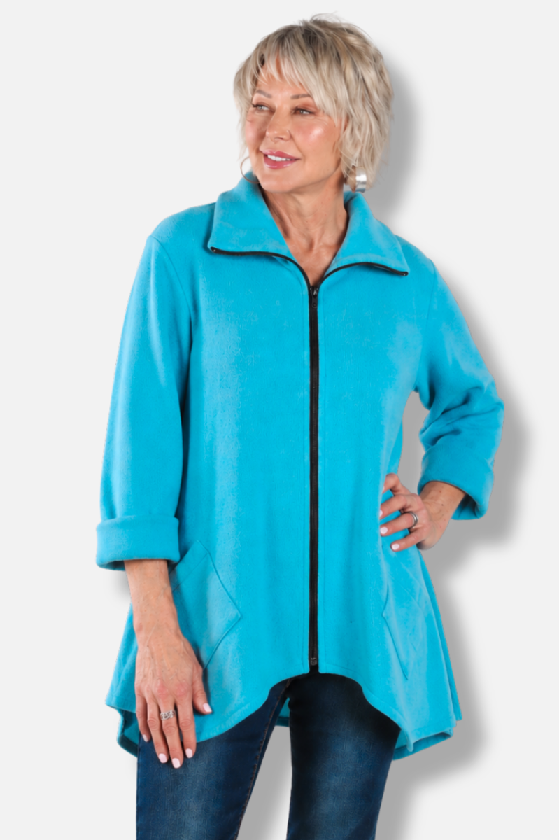 Sassy Cowl Jacket - Azure