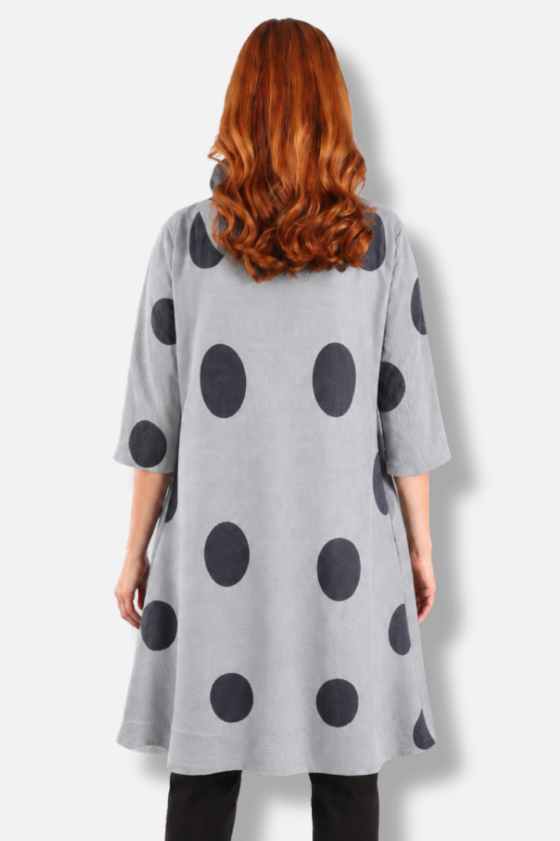 Pleated Duster - Grey & Black 