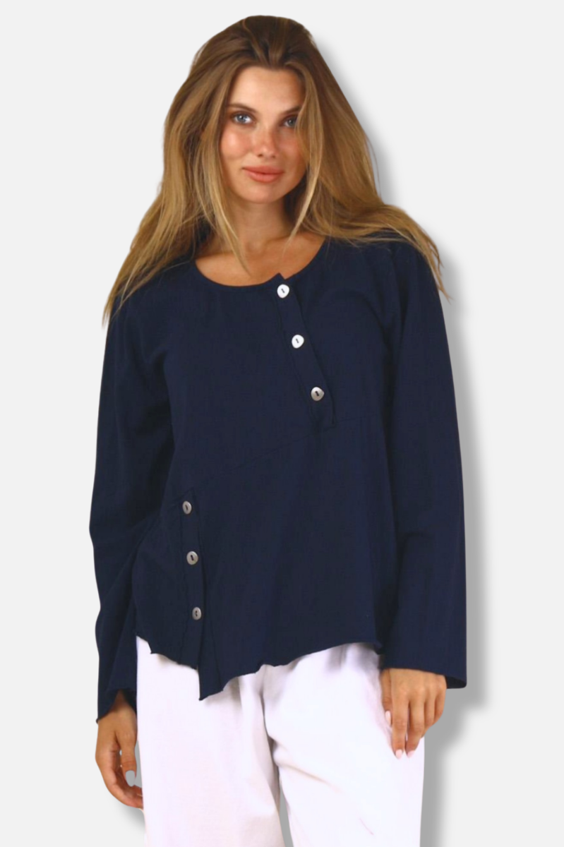 Double Button Top - Ink