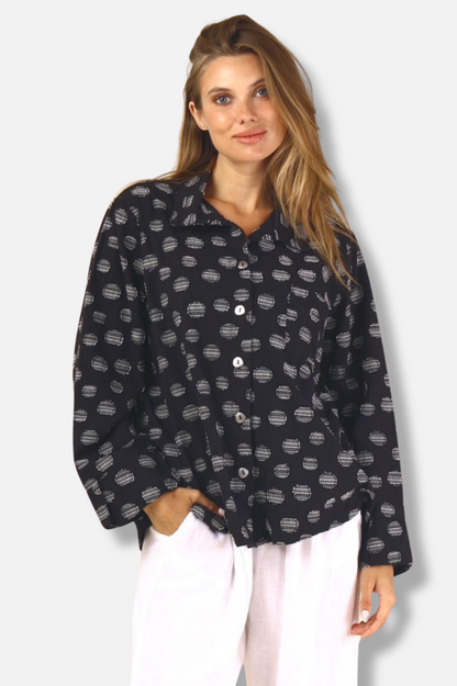 Jacquard Dot Shirt - Black