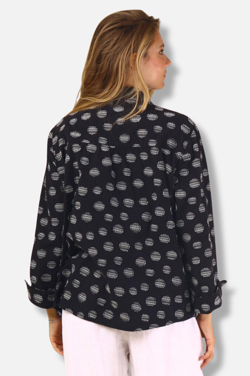 Jacquard Dot Shirt - Black