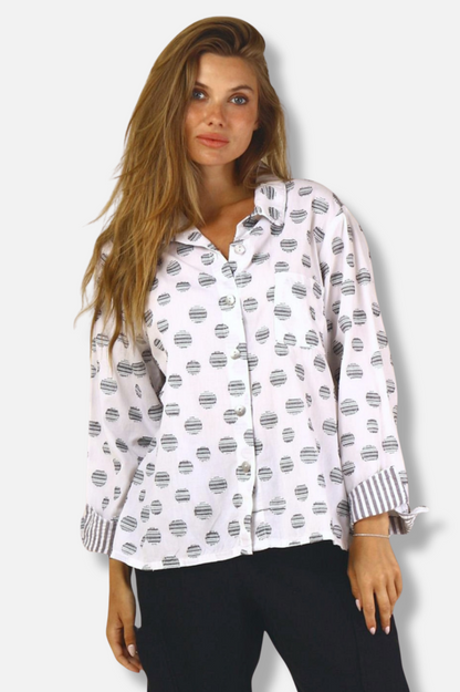 Jacquard Dot Shirt - White