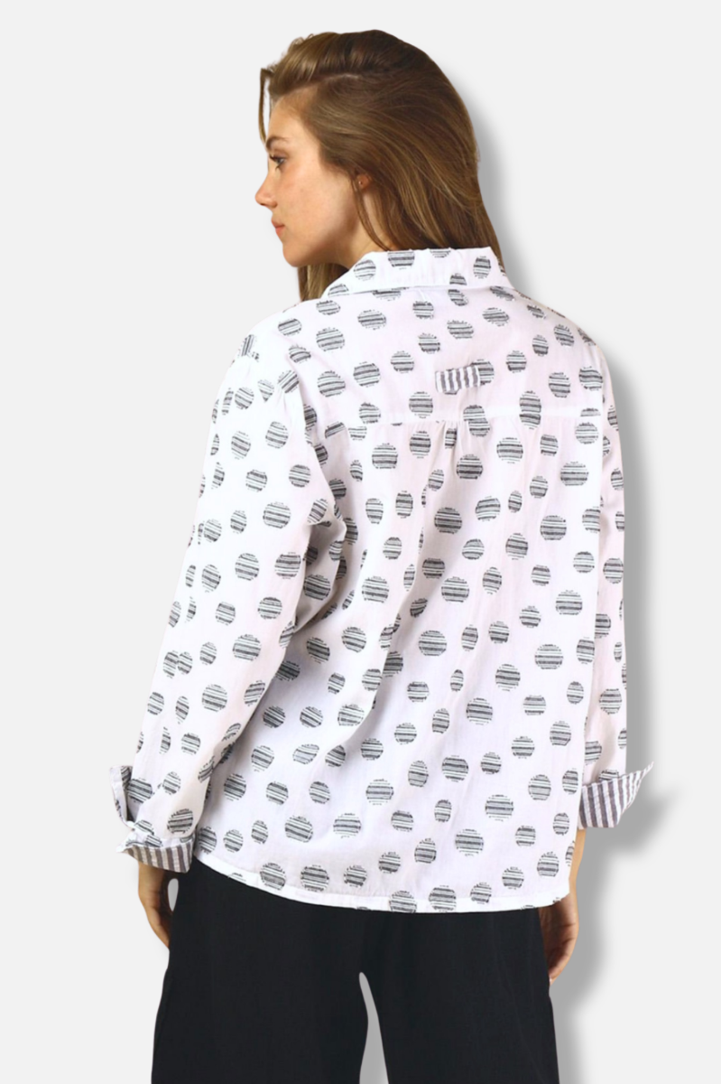 Jacquard Dot Shirt - White