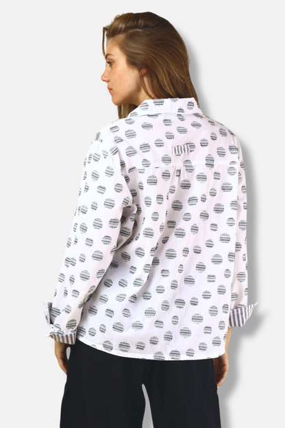 Jacquard Dot Shirt - White