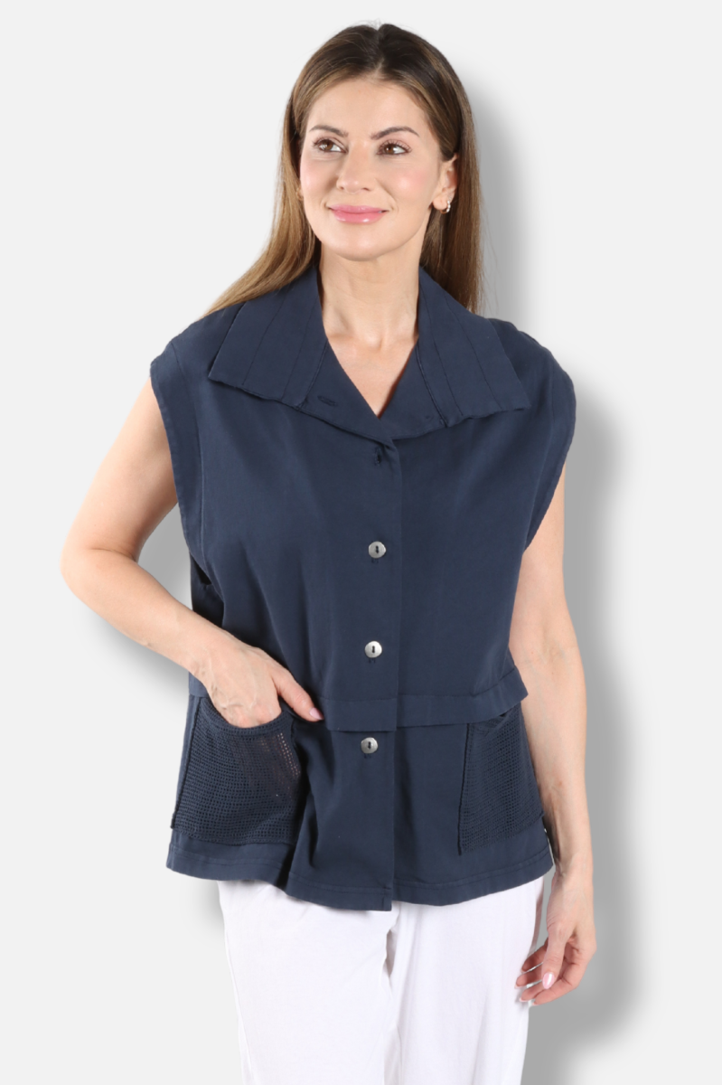 Mesh Pocket Vest - Ink
