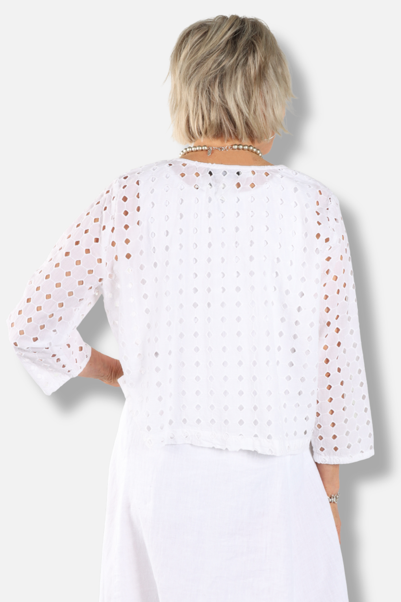 Eyelet Jacket - White