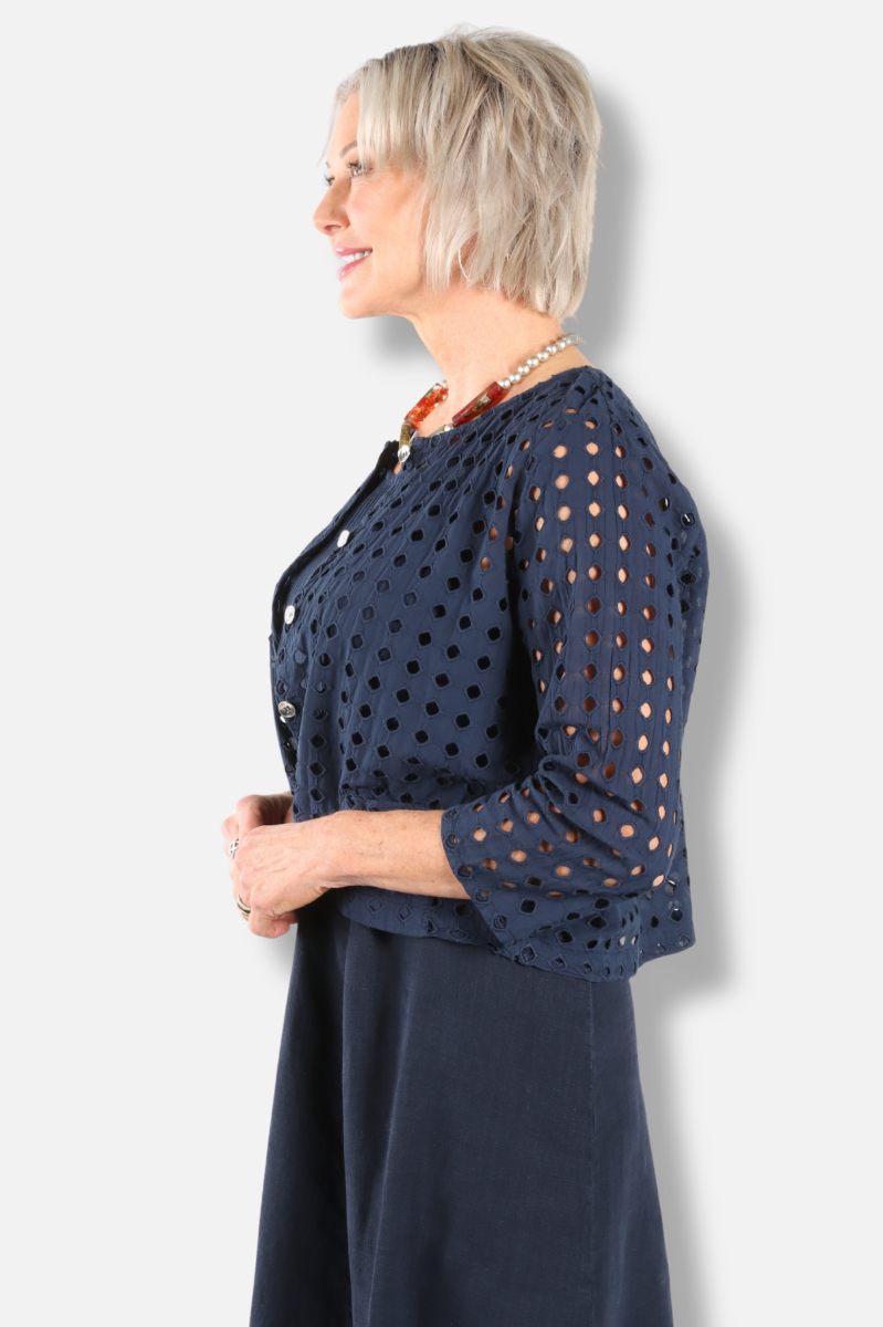 Eyelet Jacket - Ink