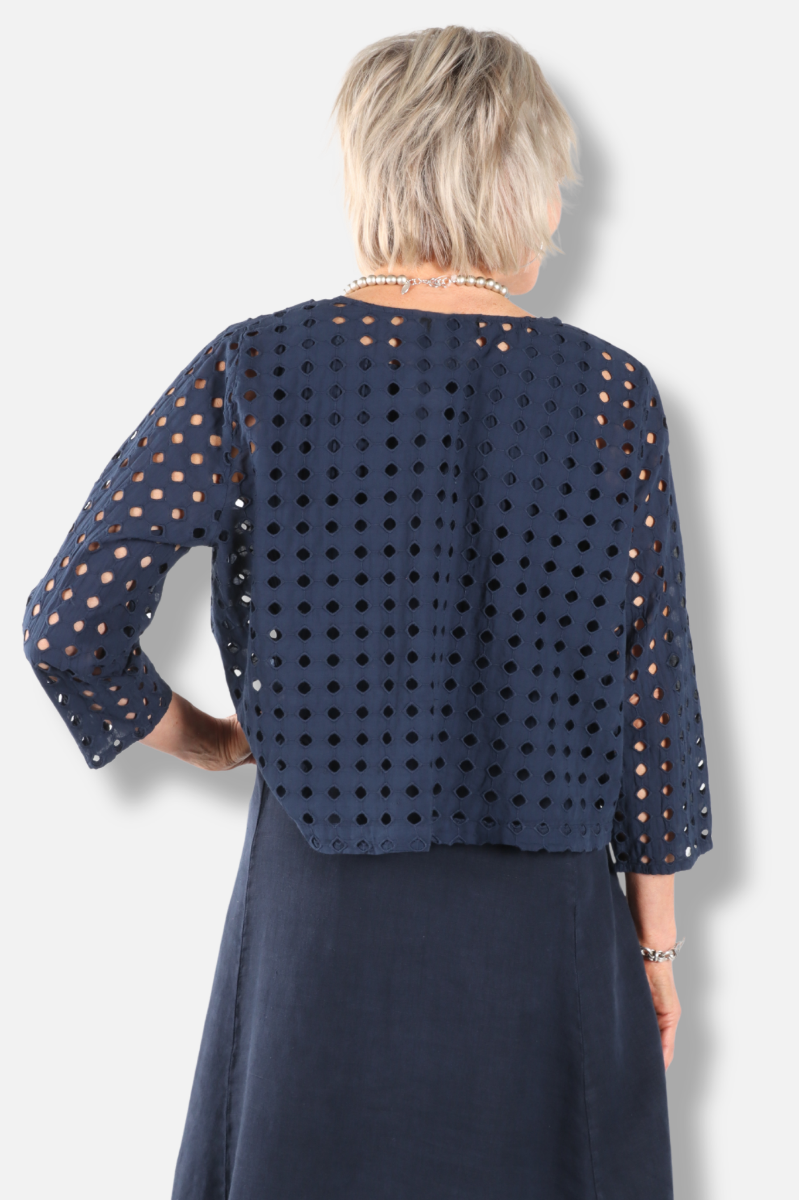 Eyelet Jacket - Ink