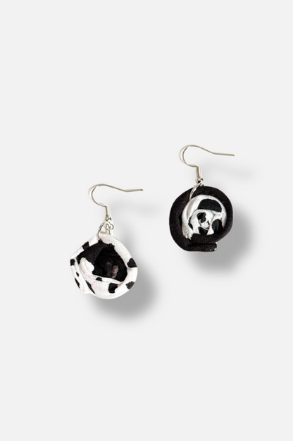 Millefiori Earrings - Black & White