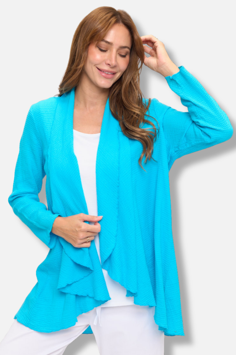 Draped Cardigan - Turquoise