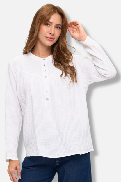 Shirring Pullover - White