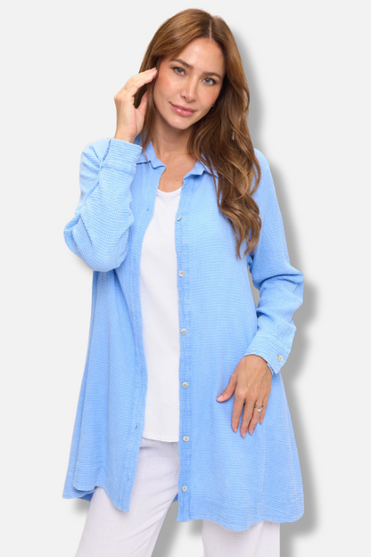 Button Down Shirt - Mineral Wash Azure