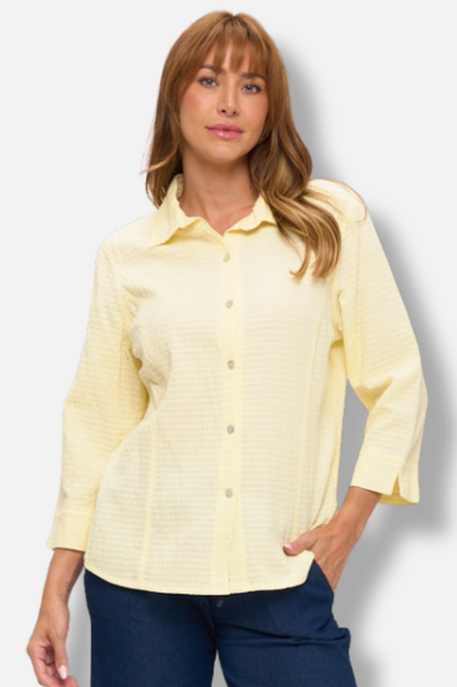3/4 Sleeve Blouse - Yellow