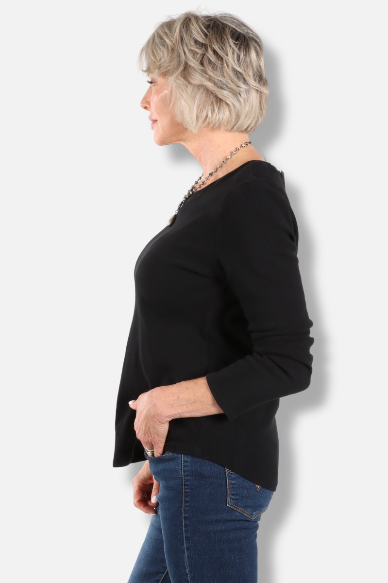 Ribbed Tee - Black 