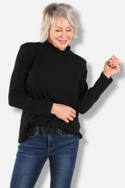 High Neck Top - Black 