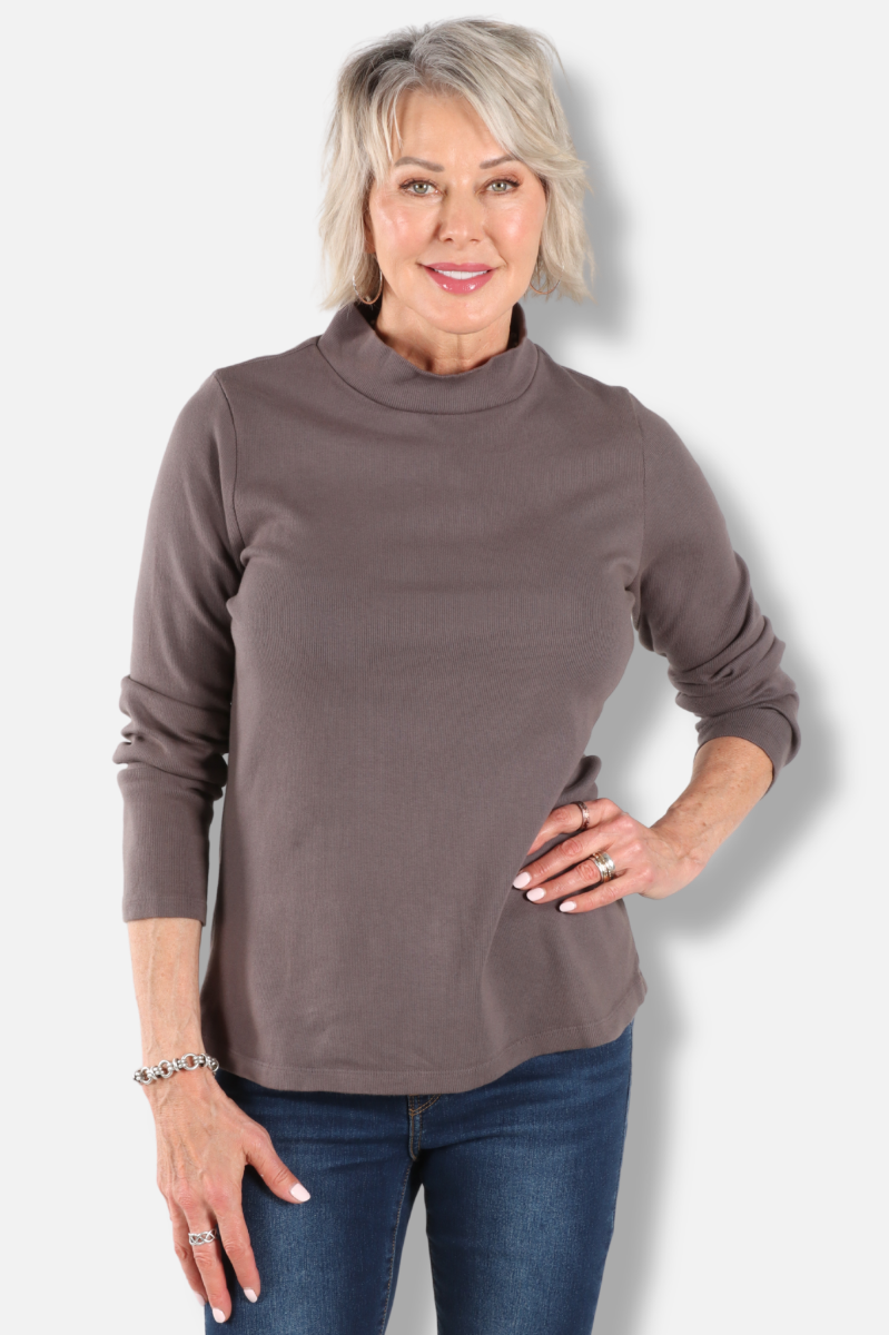 High Neck Top - Graphite