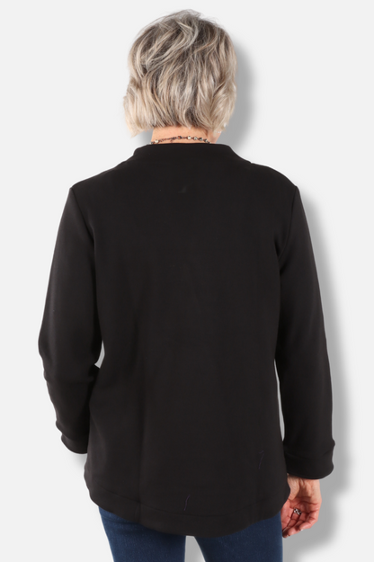 Asymmetrical Wrap Jacket - Black