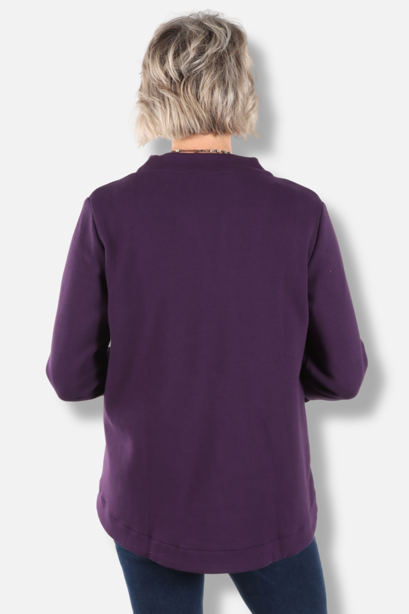 Asymmetrical Wrap Jacket - Plum