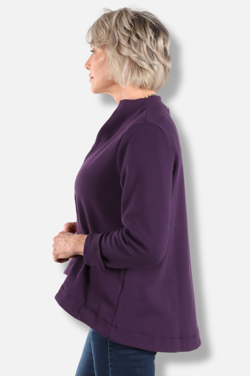 Asymmetrical Wrap Jacket - Plum