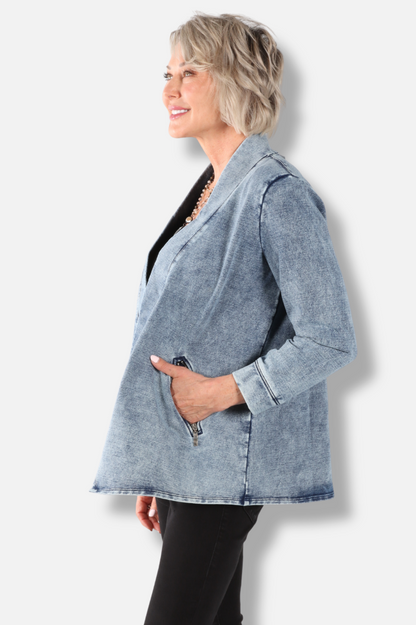 Long Cardigan - Indigo 