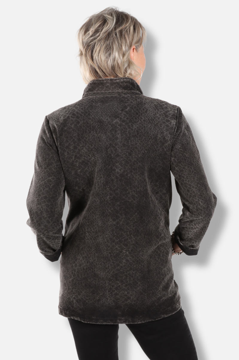 Stand Collar Jacket - Black 