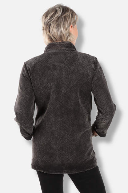 Stand Collar Jacket - Black 