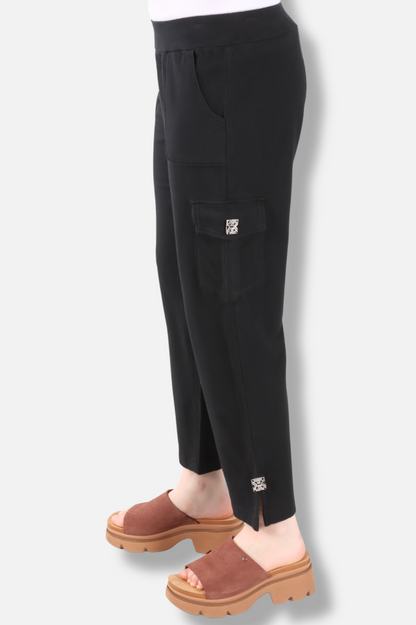 Button French Terry Pant - Black 